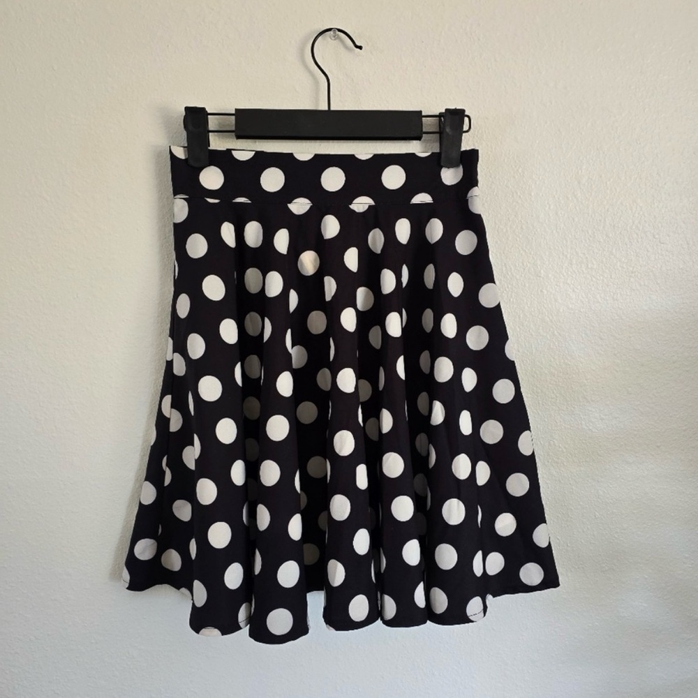 New Oh Yes Polka Dot Skirt Black White - Small